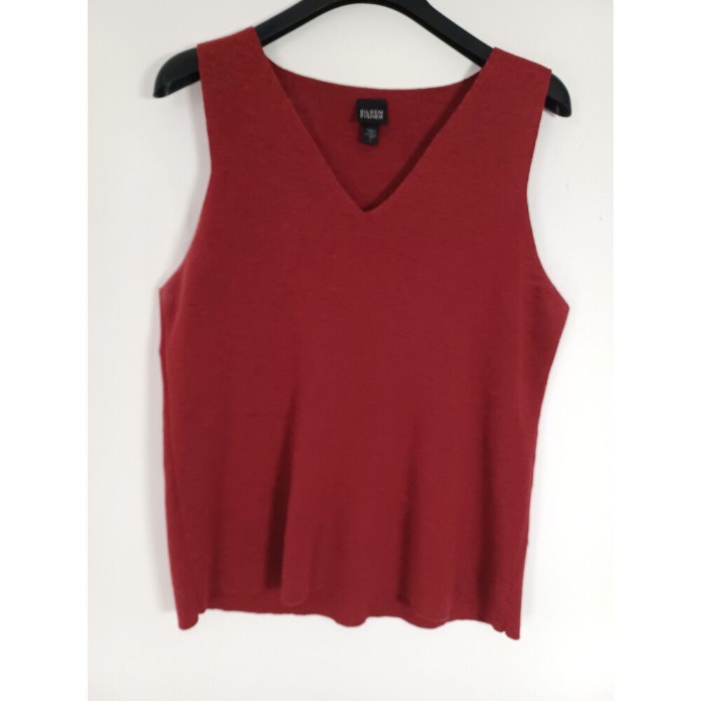 Eileen Fisher Wool Sleeveless Tank Sweater Pullover Italian Yarn Slow Fashion